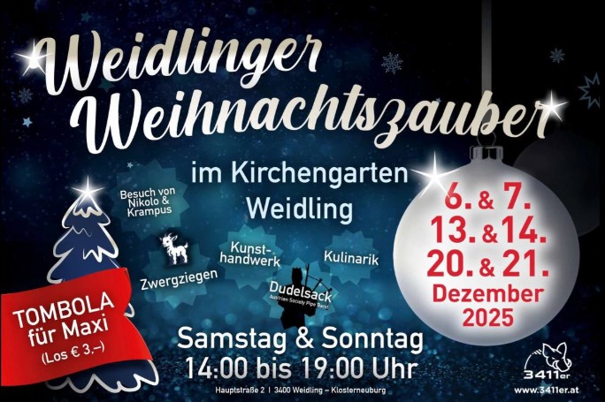 Weidlinger Weihnachtszauber 2025 – Stadtmarketing Klosterneuburg