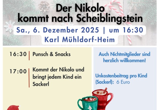 Der Nikolo kommt nach Scheiblingstein – Stadtmarketing Klosterneuburg