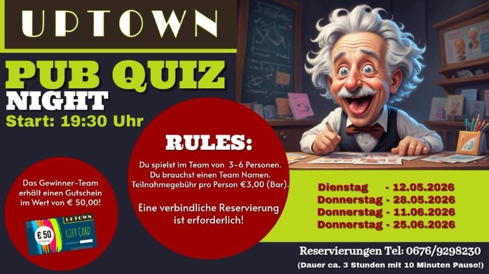 Pub Quiz Night @Uptown – Stadtmarketing Klosterneuburg